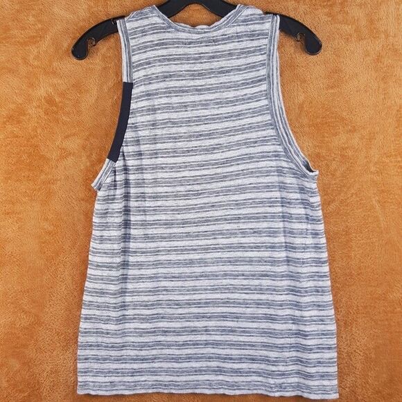 T ALEXANDER WANG Womens Top Medium Gray Stripe Tank Pullover Linen - Picture 4 of 7